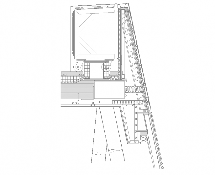 Detail of machinery block 2d view sectional layout file