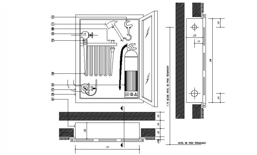 Detail of machinery units blocks drawing in autocad