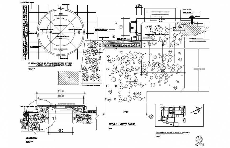 Detail of Manhole Cable Vault 2 d dwg file