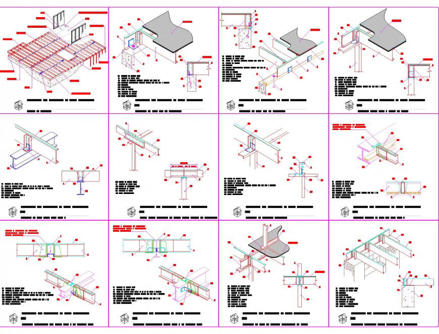 Detail of mezzanines plan and section dwg file