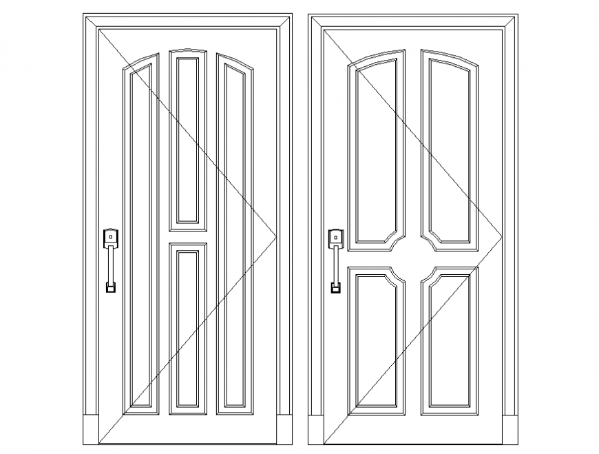 Detail of Modern wooden doors dwg file