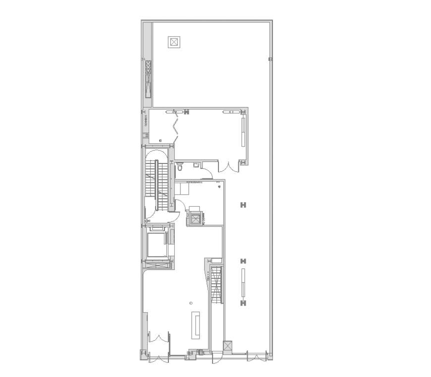 Detail of office building structure 2d view layout plan