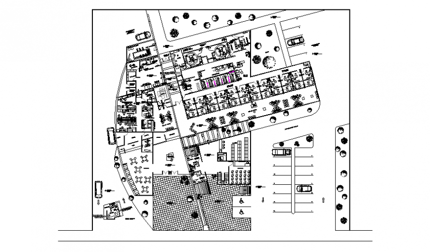 Detail of office commercial building plan layout file