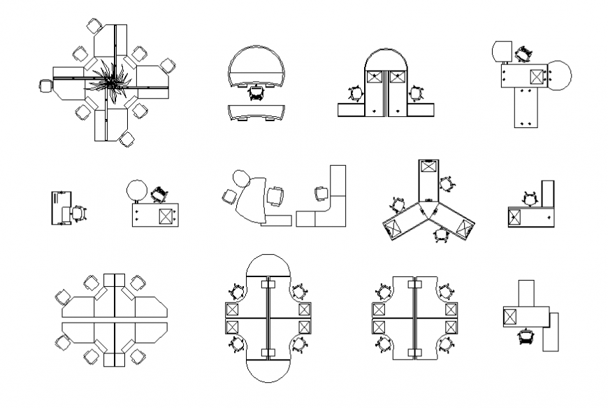 Detail of office plan 2 d layout file