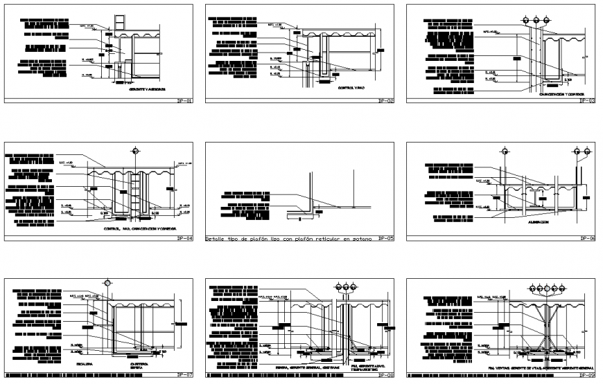 Detail of panel section autocad file