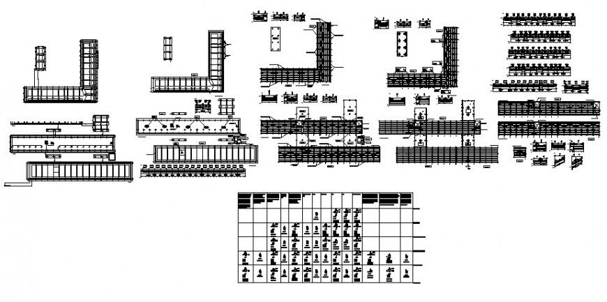 Detail of RCC structural units 2d drawing in dwg format