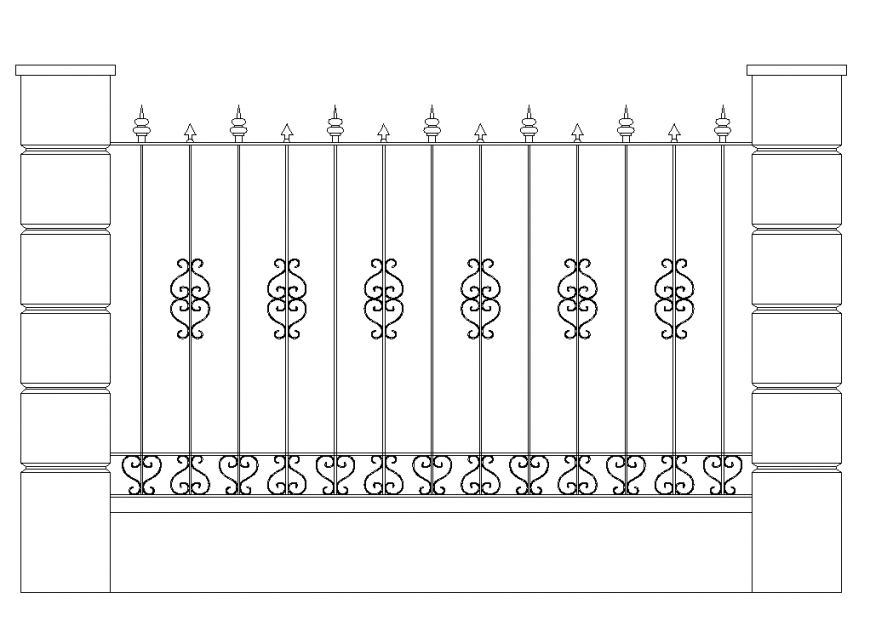 Detail of reeling elevation plan dwg file