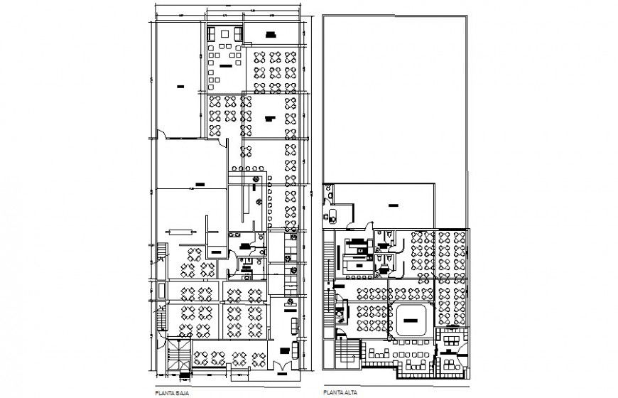 Detail of restaurant building units drawing in autocad