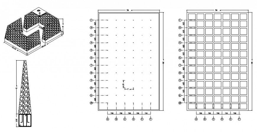 Detail of retaining wall drawings in autocad