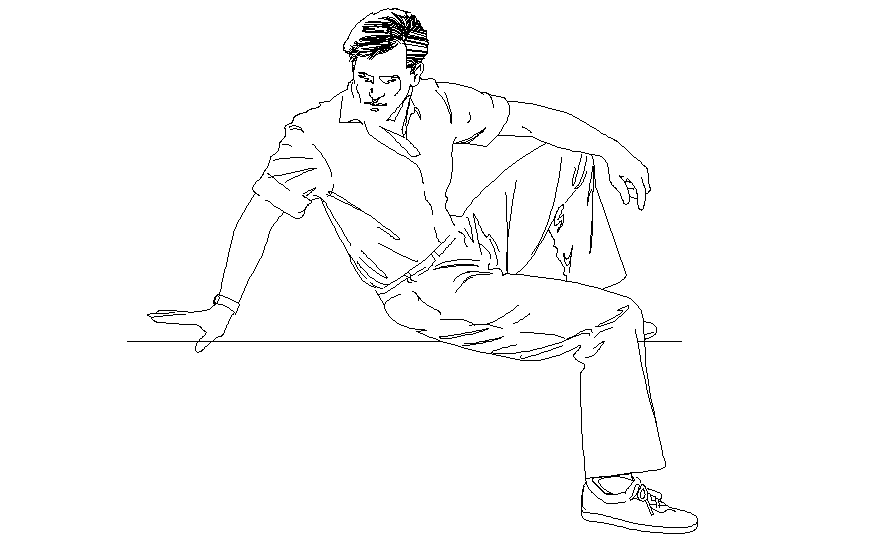 Detail of sheeting people layout dwg file