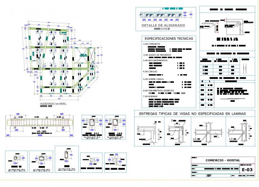 Detail of specification beam plan and section layout file