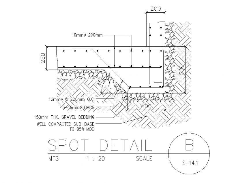 Detail of spot section detail dwg file