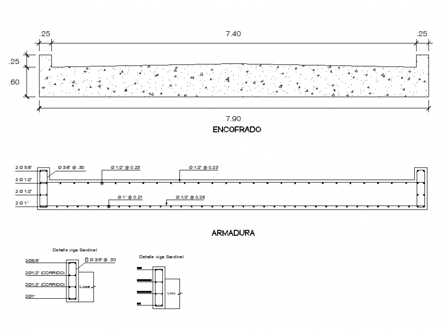Detail of steel slab bridge layout autocad file