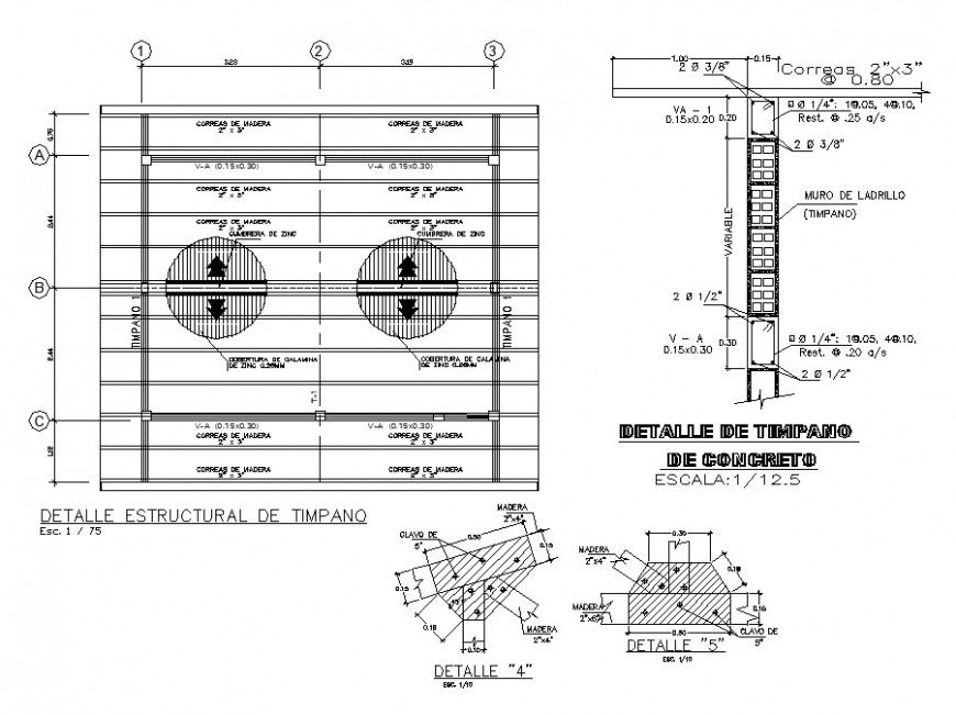 Detail of structural block layout file in autocad format