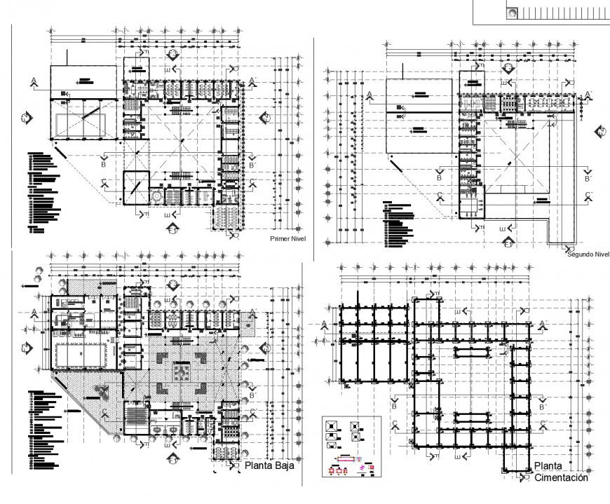 Detail of structural office plan autocad file