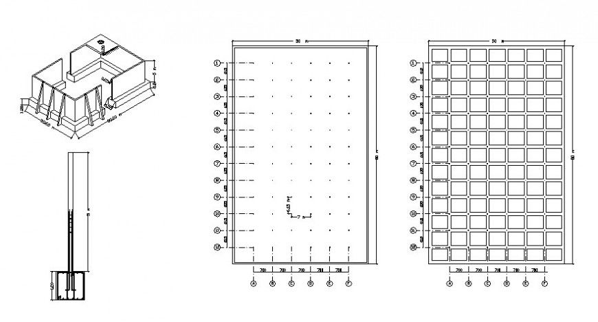 Detail of structural units 2d drawing in autocad file