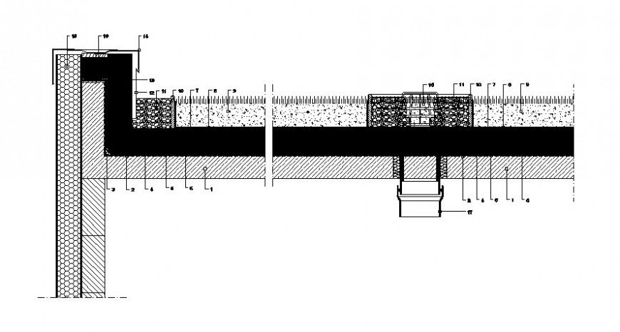 Detail of structure sectional 2d drawing blocks in autocad