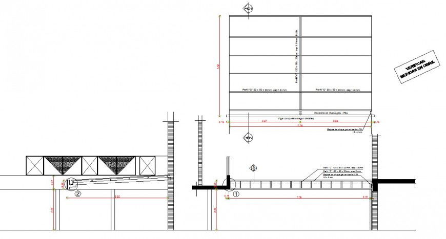 Detail of structure unit 2d view CAD block layout file in autocad format