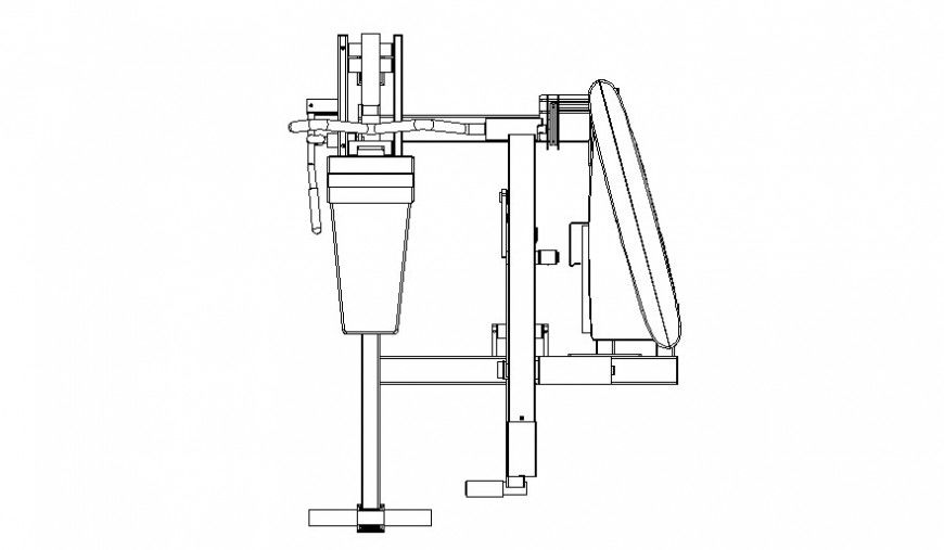 Detail of Treadmill gym equipment plan layout file