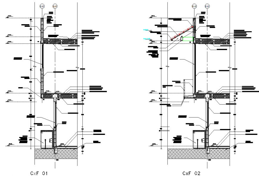 Detail of wall section plan layout file