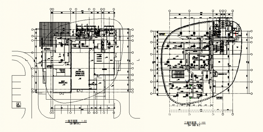 Detail office building plan view autocad file