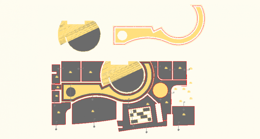 Detail office building plan view dwg file