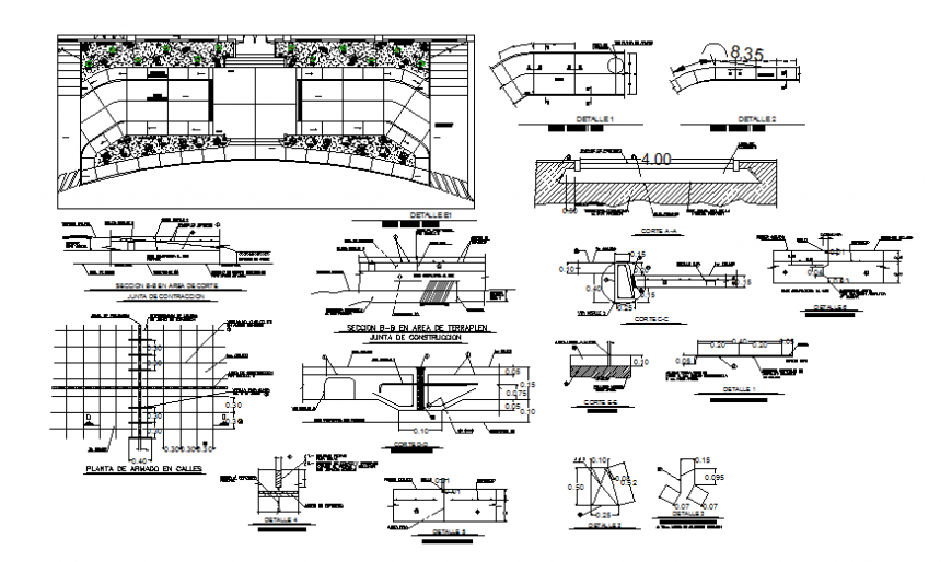 Detail on the spot section autocad file