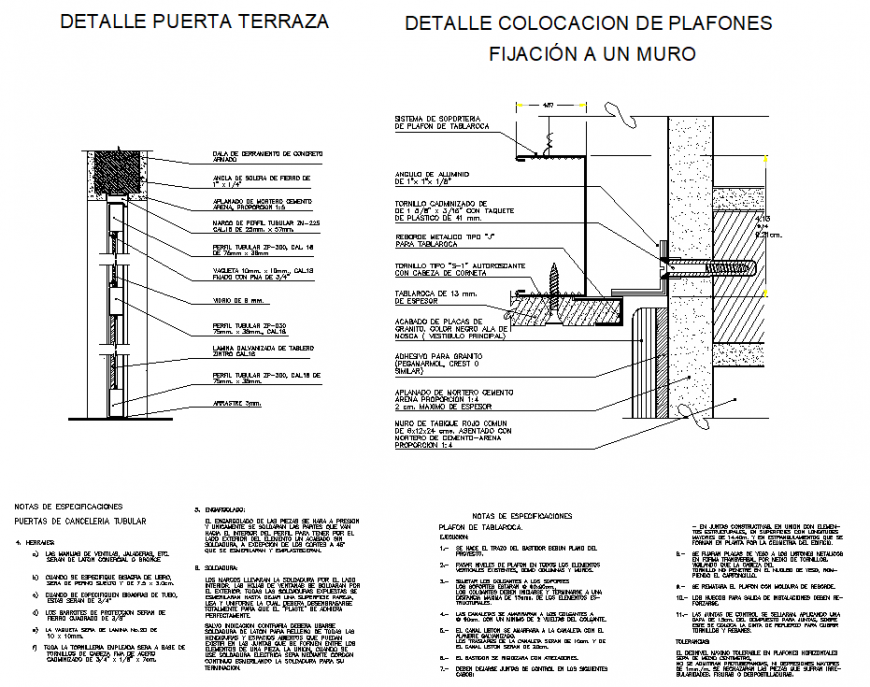 Detail placement of panels fixation a wall dwg file