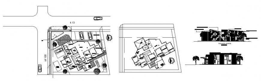 Detail plan and elevation of co-operative office building structure 2d view autocad file