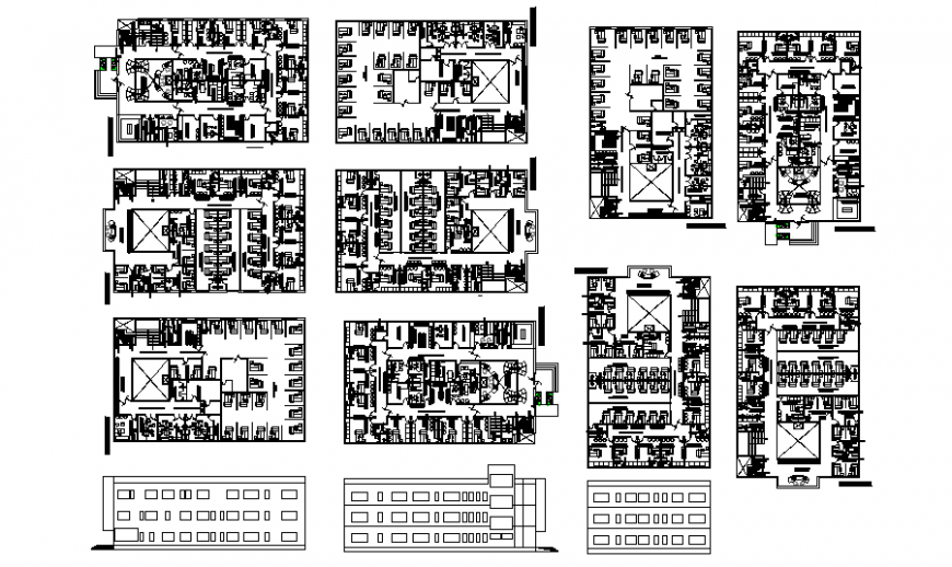 Detail plan of hospital in dwg file.