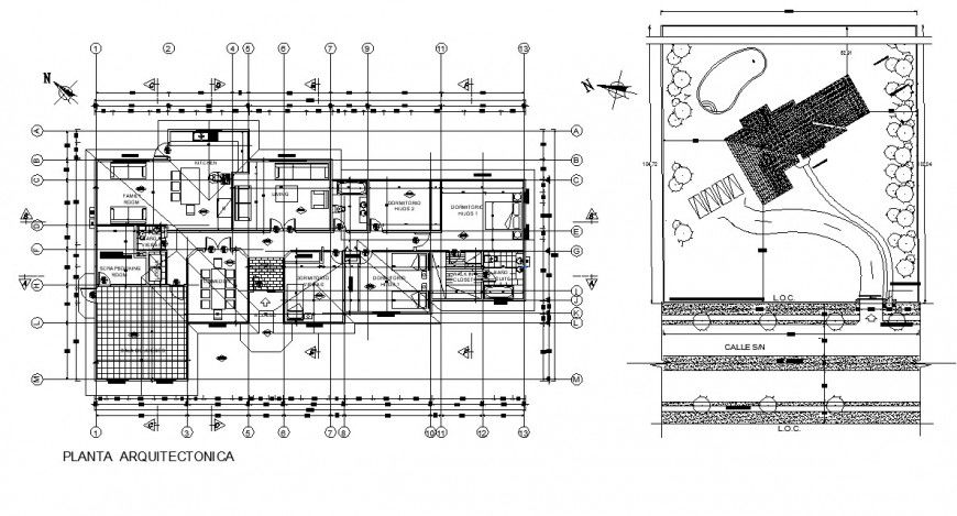 detail plan of housing blocks 2d view autocad file