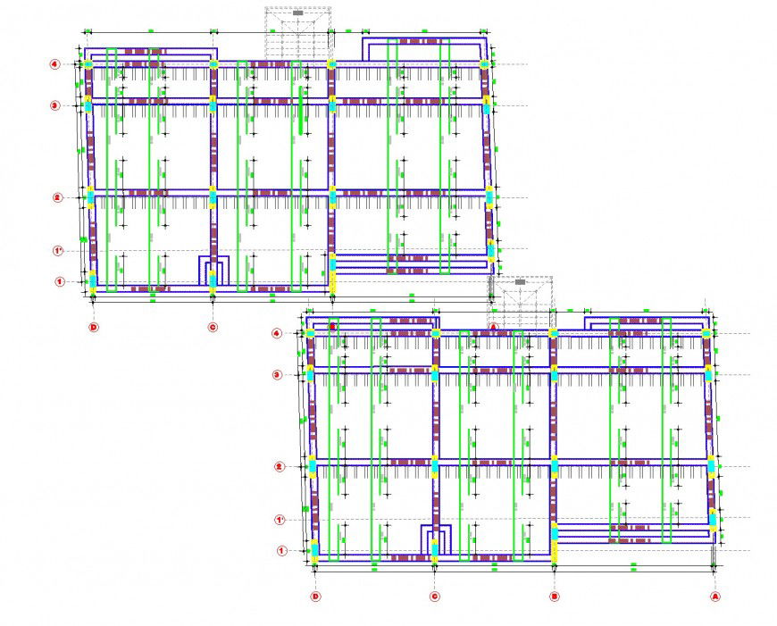 Detail Plans structures multi family housing plan autocad file