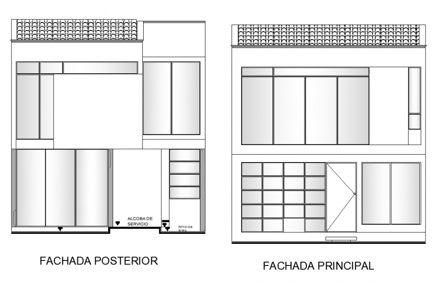 Detail principal of building structure 2d view layout file