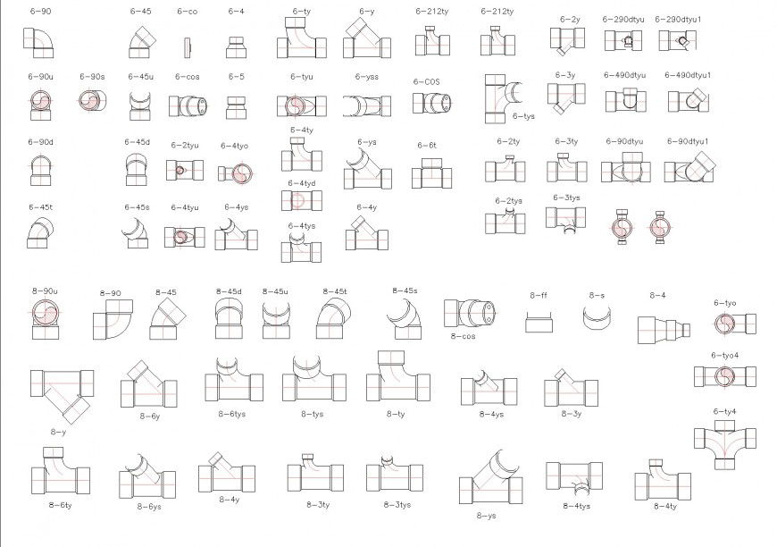 Detail PVC Pipe And Fitting Class 8.5 layout file