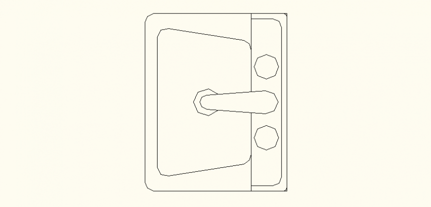 Detail rectangular shape sink elevation and plan dwg file,
