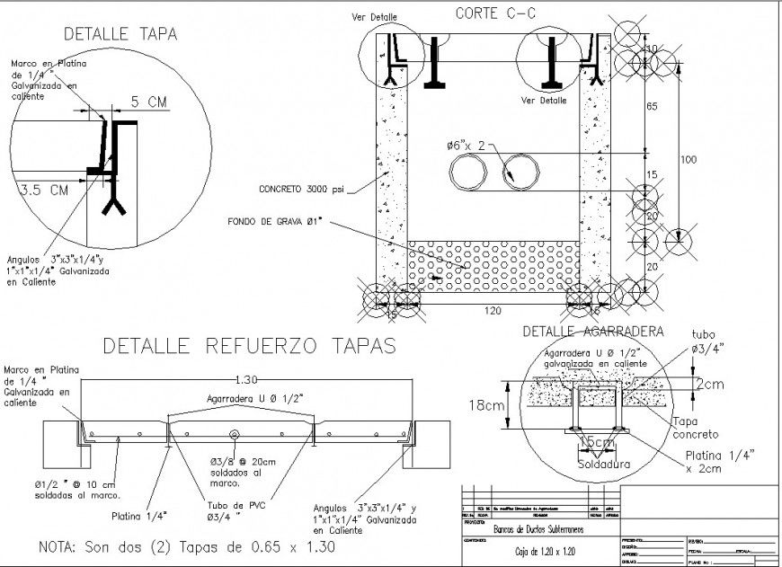 Detail reinforcement caps drawing in dwg AutoCAD file.