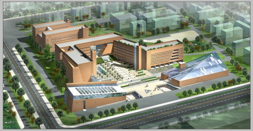 Detail residential area elevation 3d model photoshop file