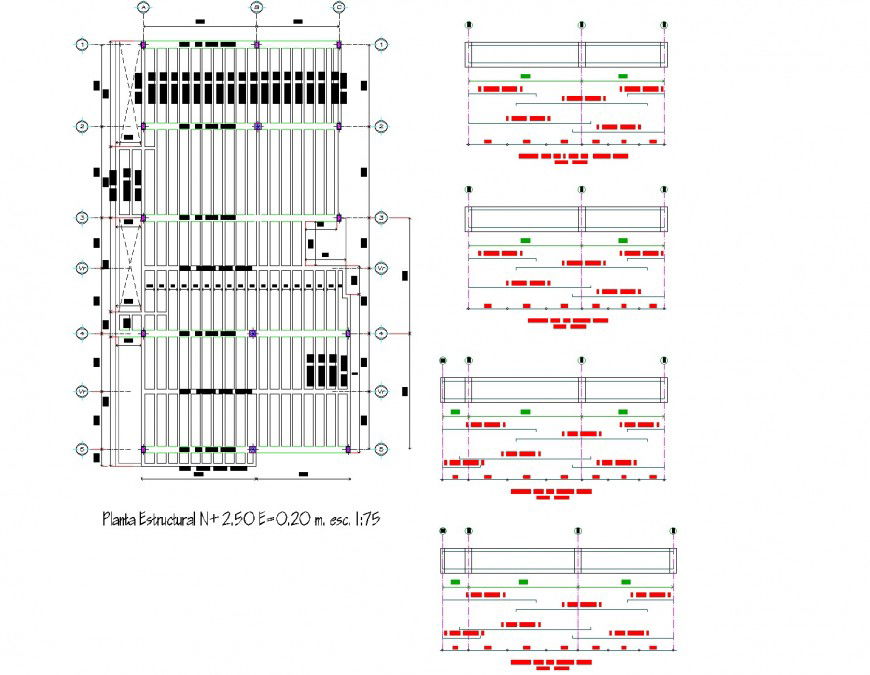 Detailed Roof Plan and Section View DWG File Download