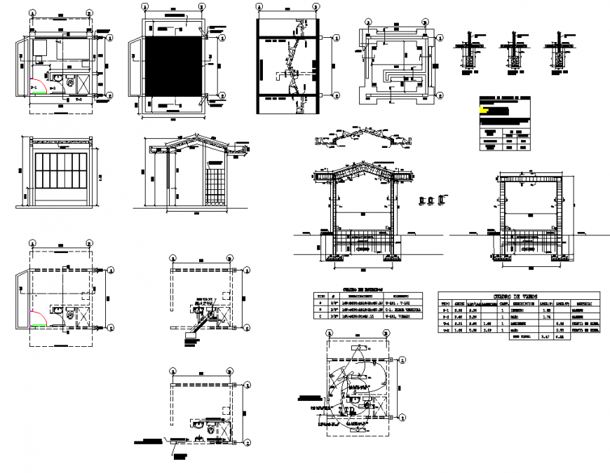 Detail roofing plan and housing structural elevation autocad file
