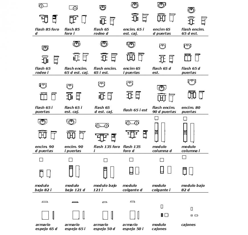 Detail sanitary blocks and plumbing units detail 2d view layout file