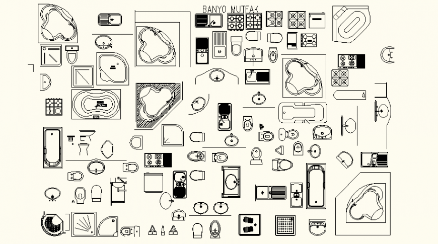 Detail sanitary blocks and symbol elevation and plan autocad file