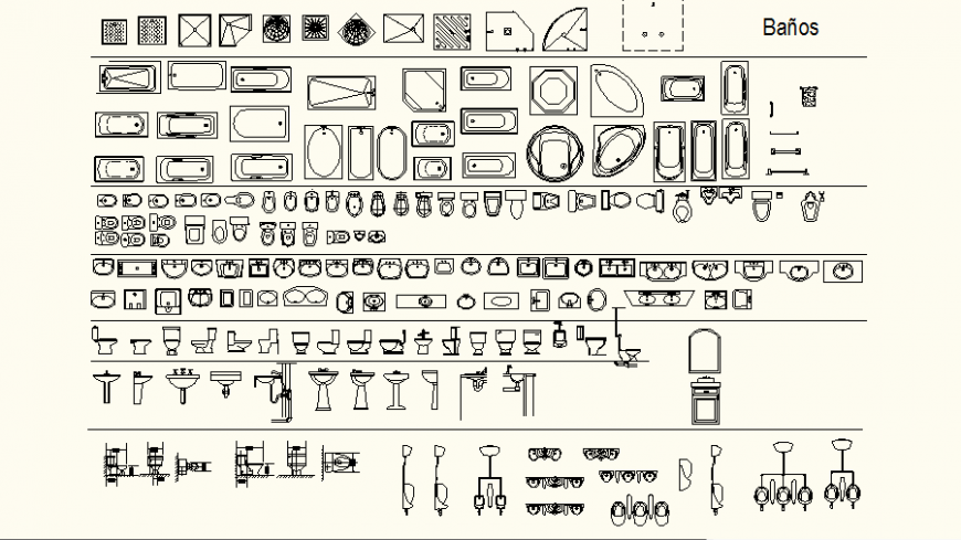 Detail sanitary blocks and units elevation autocad file