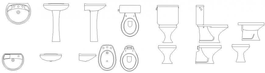 detail Sanitary ware drawing in dwg file.
