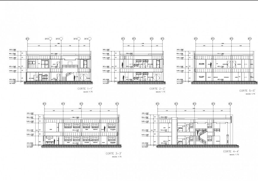Detail Section house plan autocad file