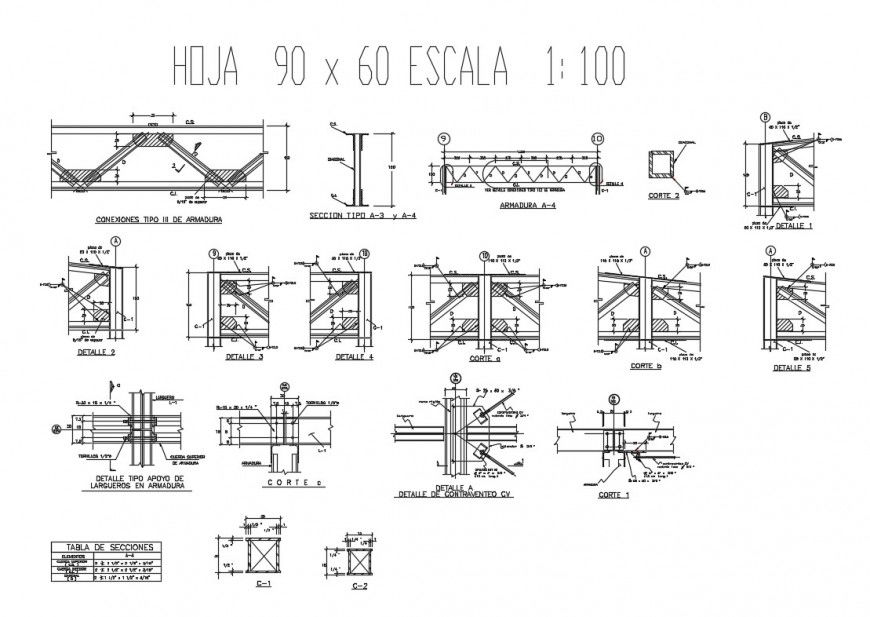 Detail sectional block 2d view CAD unit autocad file