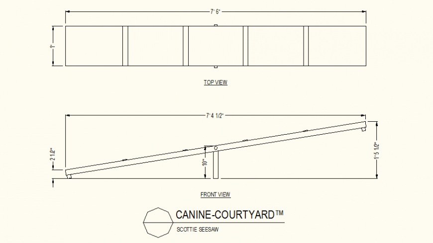 Detail see-saw plan and elevation autocad file