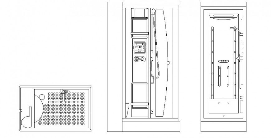 Detail shower plan and elevation dwg file