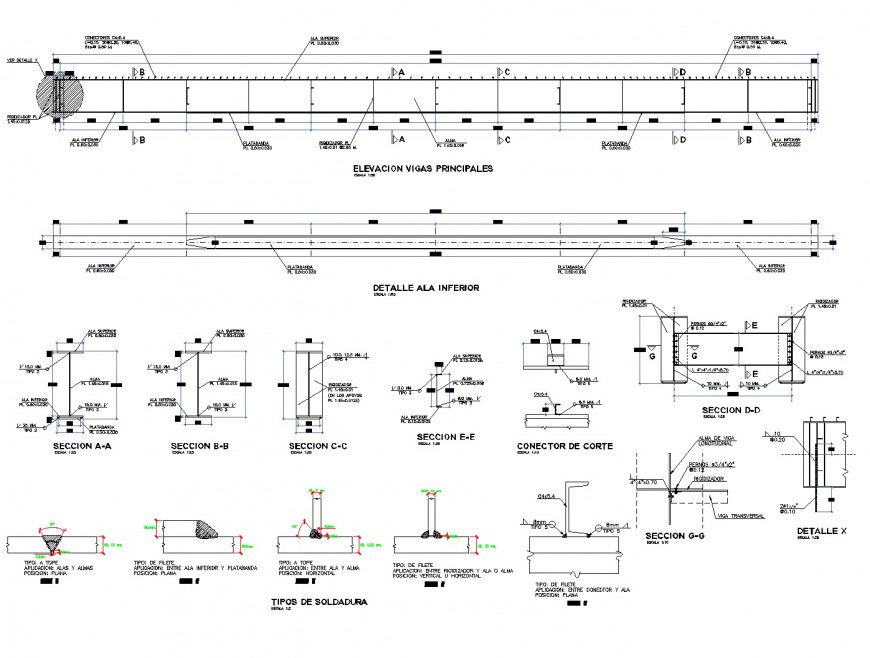 Detail slab beam bridge plan layout file