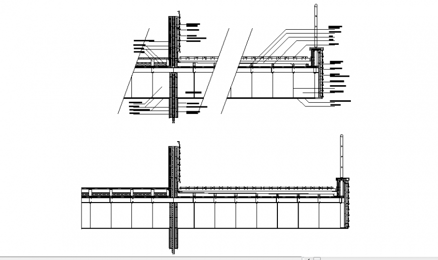 Detail steel frame external internal-and suspended ceiling detail dwg file