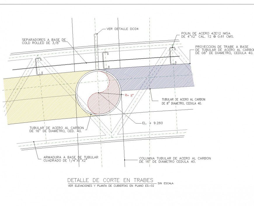 Detail Steel frame plan and elevation layout file